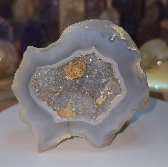 Druzy Blue Agate Raw Freeform With Uv - Picture 4 of 8